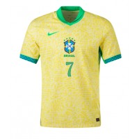 Camisa de time de futebol Brasil Vinicius Junior #7 Replicas 1º Equipamento Copa America 2024 Manga Curta